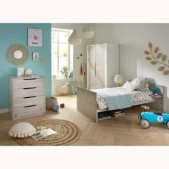 Sauthon Lits Bébé Lit Combiné 120x60 évolutif En Bois Blanc -Lits bébé Soldes lit combine 120x60 evolutif en bois blanc 4