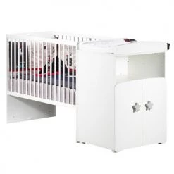 BabyPrice Lits Bébé Lit Combiné évolutif 120x60 En 90x190 En Bois Blanc