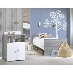 BabyPrice Lits Bébé Lit Combiné évolutif 120x60 En 90x190 En Bois Gris -Lits bébé Soldes lit combine evolutif 120x60 en 90x190 en bois gris 2