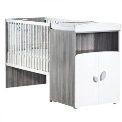 BabyPrice Lits Bébé Lit Combiné évolutif 120x60 En 90x190 En Bois Gris
