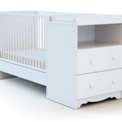 AT4 Lits Bébé Lit Combiné Evolutif Blanc