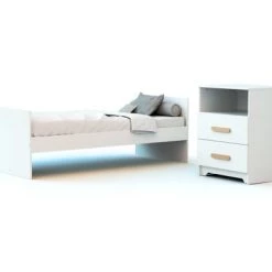 AT4 Lits Bébé Lit Combiné Evolutif Blanc Et Hêtre Verni 9 AT4 Lits Bébé Lit Combiné Evolutif Blanc Et Hêtre Verni -Lits bébé Soldes lit combine evolutif blanc et hetre verni 6