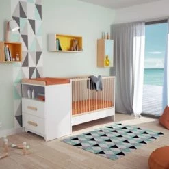 AT4 Lits Bébé Lit Combiné Evolutif Blanc Et Hêtre Verni 10 AT4 Lits Bébé Lit Combiné Evolutif Blanc Et Hêtre Verni -Lits bébé Soldes lit combine evolutif blanc et hetre verni 7