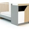 AT4 Lits Bébé Lit Combiné Evolutif Blanc, Gris Et Chêne 2 AT4 Lits Bébé Lit Combiné Evolutif Blanc, Gris Et Chêne -Lits bébé Soldes lit combine evolutif blanc gris et chene