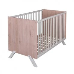 Baby Fox Lits Bébé Lit En Bois Massif Style Scandinave Hêtre Et Blanc 60x120 -Lits bébé Soldes lit en bois massif style scandinave hetre et blanc 60x120 2