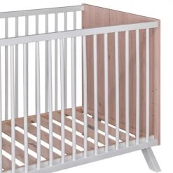 Baby Fox Lits Bébé Lit En Bois Massif Style Scandinave Hêtre Et Blanc 60x120 -Lits bébé Soldes lit en bois massif style scandinave hetre et blanc 60x120 3