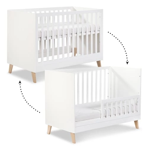 Klups Lits Bébé Lit évolutif 60x120 Blanc Naturel 4 Klups Lits Bébé Lit évolutif 60x120 Blanc Naturel – Image 2