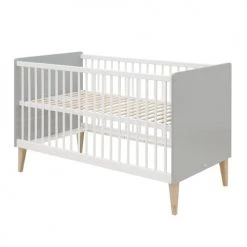 Bopita Lits Bébé Lit évolutif 70x140 Blanc Gris