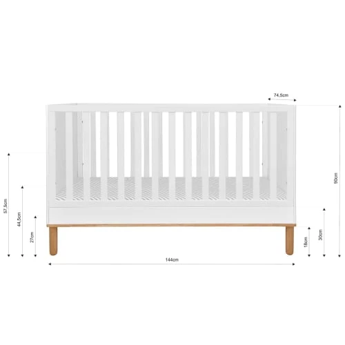 Bellamy Lits Bébé Lit évolutif 70x140 Blanc Naturel 6 Bellamy Lits Bébé Lit évolutif 70x140 Blanc Naturel – Image 4