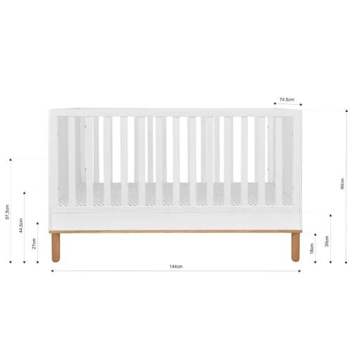 Bellamy Lits Bébé Lit évolutif 70x140 Blanc Naturel 6 Bellamy Lits Bébé Lit évolutif 70x140 Blanc Naturel – Image 4