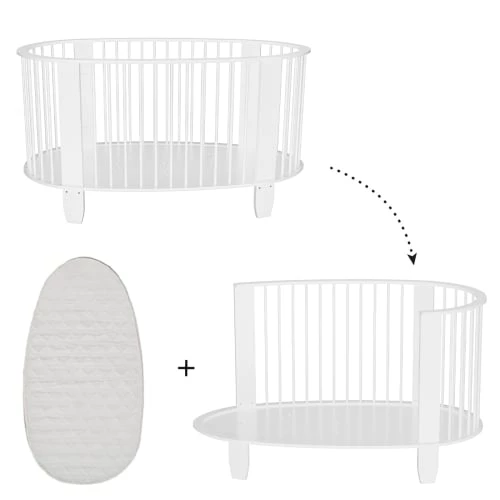 Songes Et Rigolades Lits Bébé Lit évolutif 70x140 Matelas Inclus Blanc 4 Songes Et Rigolades Lits Bébé Lit évolutif 70x140 Matelas Inclus Blanc – Image 2