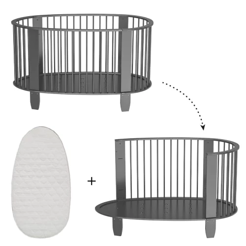 Songes Et Rigolades Lits Bébé Lit évolutif 70x140 Matelas Inclus Gris Anthracite 4 Songes Et Rigolades Lits Bébé Lit évolutif 70x140 Matelas Inclus Gris Anthracite – Image 2