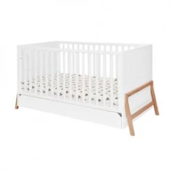 Bellamy Lits Bébé Lit évolutif 70x140 Tiroir Inclus Blanc