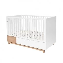 Bellamy Lits Bébé Lit évolutif 70x140 Tiroir Inclus Blanc Naturel
