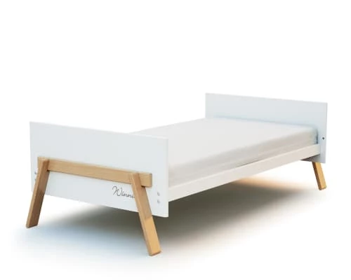 AT4 Lits Bébé Lit évolutif 70x140cm Blanc Et Hêtre Verni 4 AT4 Lits Bébé Lit évolutif 70x140cm Blanc Et Hêtre Verni – Image 2