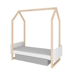 Bellamy Lits Bébé Lit évolutif Cabane 70x140 En 70x160 Tiroir Inclus Blanc Gris -Lits bébé Soldes lit evolutif cabane 70x140 en 70x160 tiroir inclus blanc gris 3