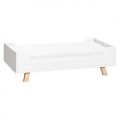 Baby Fox Lits Bébé Lit évolutif En Bois Blanc Et Imitation Chêne 70x140 -Lits bébé Soldes lit evolutif en bois blanc et imitation chene 70x140 2