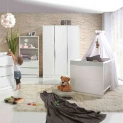 Geuther Lits Bébé Lit évolutif En Bois Blanc Et Pastel Wave 70x140 Cm -Lits bébé Soldes lit evolutif en bois blanc et pastel wave 70x140 cm 3