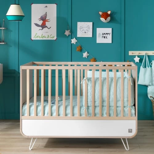 Sauthon Original Lits Bébé Lit évolutif Pieds Métal 105x143x75cm En Bois Blanc 5 Sauthon Original Lits Bébé Lit évolutif Pieds Métal 105x143x75cm En Bois Blanc – Image 3