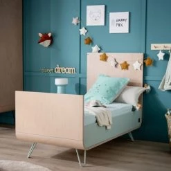 Sauthon Original Lits Bébé Lit évolutif Pieds Métal 105x143x75cm En Bois Bleu -Lits bébé Soldes lit evolutif pieds metal 105x143x75cm en bois bleu 3