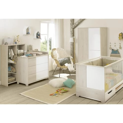 Galipette Lits Bébé Lit évolutif Sacha 70x140 En Bois Imitation Chêne Clair Et Blanc Galip 4 Galipette Lits Bébé Lit évolutif Sacha 70x140 En Bois Imitation Chêne Clair Et Blanc Galip – Image 2