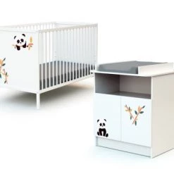 Webaby Lits Bébé Pack Lit 60x120 Bébé Et Meuble Blanc