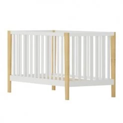 ID Kids Lits Bébé Pack Lit Bébé Avec Matelas 70x140 Cm Bois Massif Blanc