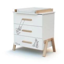 AT4 Lits Bébé Pack Lit Bébé Et Commode Blanc Et Hêtre -Lits bébé Soldes pack lit bebe et commode blanc et hetre 2