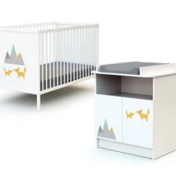 Webaby Lits Bébé Pack Lit Bébé Et Meuble à Langer Blanc