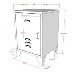 Vipack Tables De Chevet Enfant Table De Chevet 1 Porte Gris -Lits bébé Soldes table de chevet 1 porte gris 3