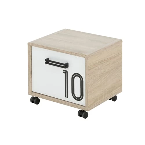 Gami Tables De Chevet Enfant Table De Chevet 1 Porte Sur Roulettes Chêne Blanc 4 Gami Tables De Chevet Enfant Table De Chevet 1 Porte Sur Roulettes Chêne Blanc – Image 2