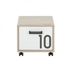 Gami Tables De Chevet Enfant Table De Chevet 1 Porte Sur Roulettes Chêne Blanc