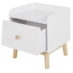 Maisons Du Monde Tables De Chevet Enfant Table De Chevet 1 Tiroir Blanc -Lits bébé Soldes table de chevet 1 tiroir blanc 1000 13 36 215573 3