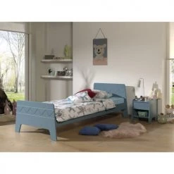 Vipack Tables De Chevet Enfant Table De Chevet 1 Tiroir Bleu -Lits bébé Soldes table de chevet 1 tiroir bleu 2