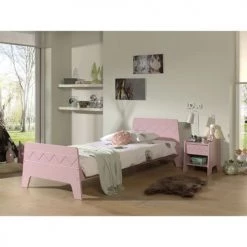 Vipack Tables De Chevet Enfant Table De Chevet 1 Tiroir Rose -Lits bébé Soldes table de chevet 1 tiroir rose 2