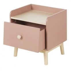 Lits bébé Soldes -Lits bébé Soldes table de chevet 1 tiroir terracotta et beige 1000 10 39 226195 2