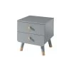 Vipack Tables De Chevet Enfant Table De Chevet 2 Tiroirs Gris -Lits bébé Soldes table de chevet 2 tiroirs gris