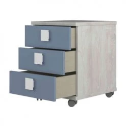 Terre De Nuit Tables De Chevet Enfant Table De Chevet 3 Tiroirs à Roulettes En Bois Imitation Chêne Et Bleu 10 Terre De Nuit Tables De Chevet Enfant Table De Chevet 3 Tiroirs à Roulettes En Bois Imitation Chêne Et Bleu -Lits bébé Soldes table de chevet 3 tiroirs a roulettes en bois imitation chene et bleu 4