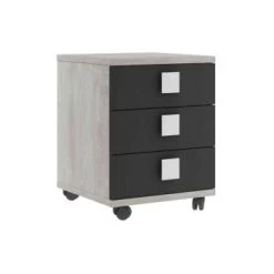 Terre De Nuit Tables De Chevet Enfant Table De Chevet 3 Tiroirs à Roulettes En Bois Imitation Chêne Et Noir 11 Terre De Nuit Tables De Chevet Enfant Table De Chevet 3 Tiroirs à Roulettes En Bois Imitation Chêne Et Noir -Lits bébé Soldes table de chevet 3 tiroirs a roulettes en bois imitation chene et noir 3