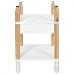 Toilinux Tables De Chevet Enfant Table De Chevet Avec Tiroir Pour Chambre D'enfant Blanc -Lits bébé Soldes table de chevet avec tiroir pour chambre d enfant blanc 2