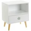 Wadiga Tables De Chevet Enfant Table De Chevet Bois Enfant Blanc étoile 40x30x50cm -Lits bébé Soldes table de chevet bois enfant blanc etoile 40x30x50cm