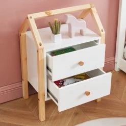 Baita Tables De Chevet Enfant Table De Chevet Enfant Blanc 1 Tiroir -Lits bébé Soldes table de chevet enfant blanc 1 tiroir 9