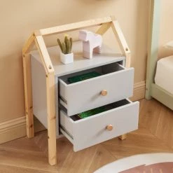 Baita Tables De Chevet Enfant Table De Chevet Enfant Gris 1 Tiroir -Lits bébé Soldes table de chevet enfant gris 1 tiroir 3