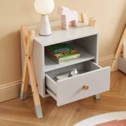 Baita Tables De Chevet Enfant Table De Chevet Enfant Gris 1 Tiroir -Lits bébé Soldes table de chevet enfant gris 1 tiroir 9