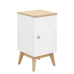 Bopita Tables De Chevet Enfant Table De Nuit Blanc/chêne En MDF Et Chêne