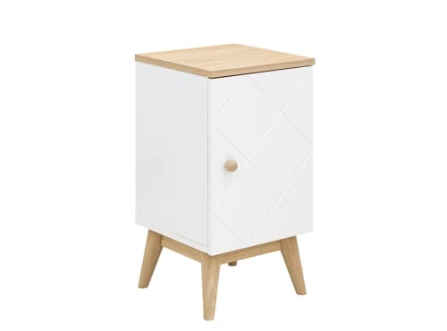 Bopita Tables De Chevet Enfant Table De Nuit Blanc/chêne En MDF Et Chêne 3 Bopita Tables De Chevet Enfant Table De Nuit Blanc/chêne En MDF Et Chêne