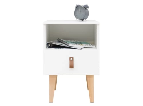 Bopita Tables De Chevet Enfant Table De Nuit Blanc/naturel En MDF, Panneaux De Particules Et Hêtre 4 Bopita Tables De Chevet Enfant Table De Nuit Blanc/naturel En MDF, Panneaux De Particules Et Hêtre – Image 2