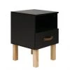 Bopita Tables De Chevet Enfant Table De Nuit Noir Mat/naturel En Panneaux De Particules Et Hêtre -Lits bébé Soldes table de nuit noir mat naturel en panneaux de particules et hetre
