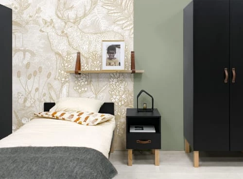 Bopita Tables De Chevet Enfant Table De Nuit Noir Mat/naturel En Panneaux De Particules Et Hêtre 7 Bopita Tables De Chevet Enfant Table De Nuit Noir Mat/naturel En Panneaux De Particules Et Hêtre – Image 5