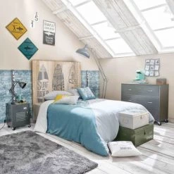 Maisons Du Monde Têtes De Lit Tête De Lit 140 En Pin Et Sapin Imprimé -Lits bébé Soldes tete de lit 140 en pin et sapin imprime 1000 2 37 170597 4